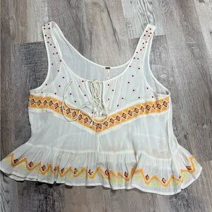 Free People Lace Floral Corset Cami | Boho Cottagecore Top | Size 6